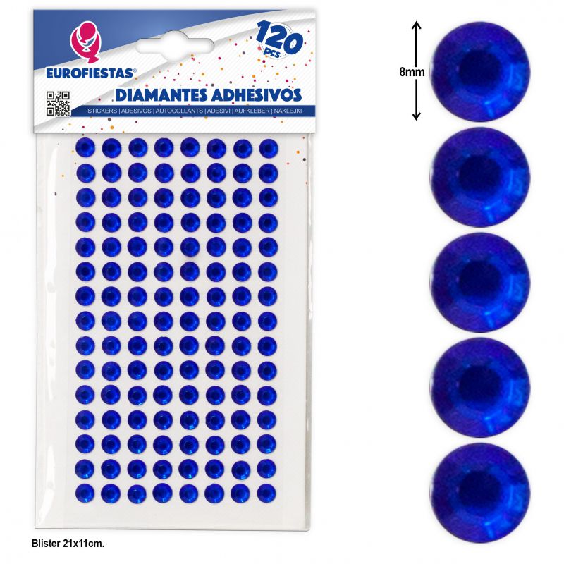 120 diamantes adhesivos gr azul oscuro