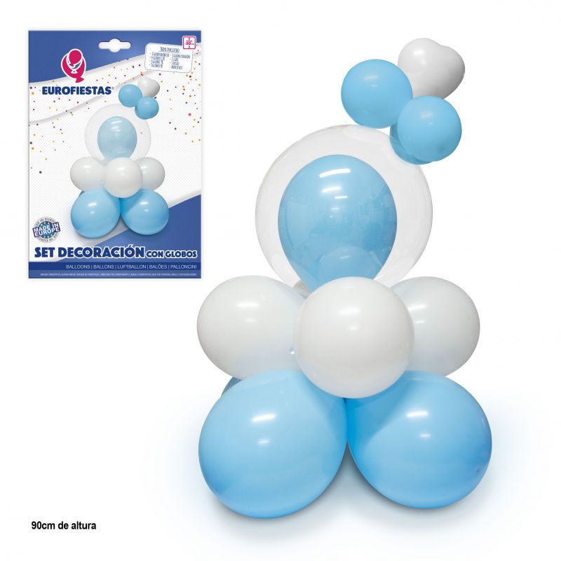 set decoracion azul con globos