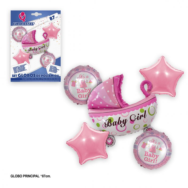 set globos foil baby girl