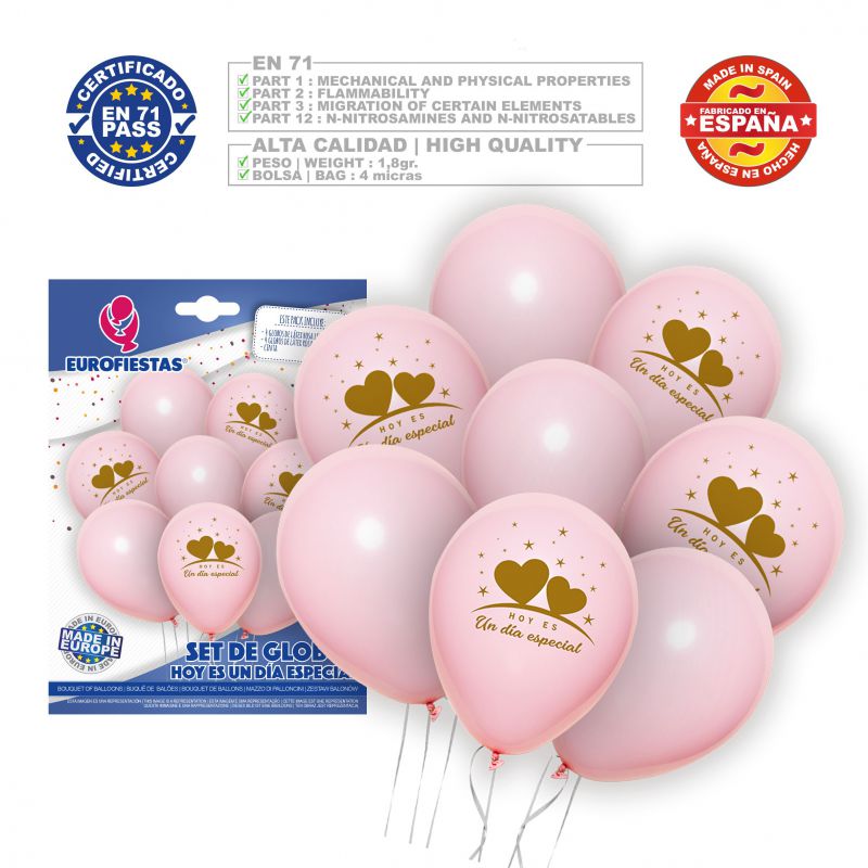 set globos ·dia especial· rosa