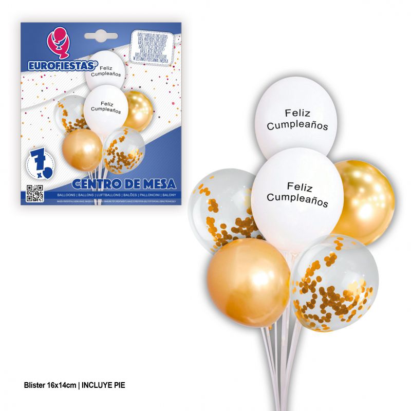 set globos feliz cumpleaños blanco-confeti-oro