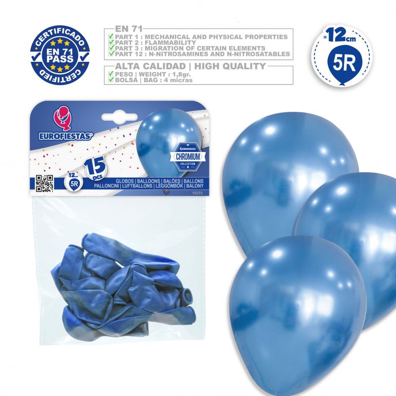 globos 5r *15 chrome azul