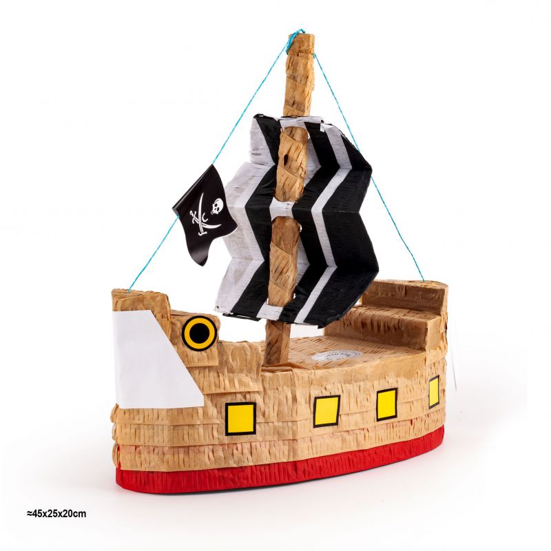 piñata 3d barco pirata 45x25x20cm