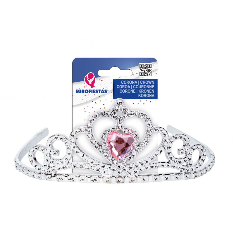 corona diamante corazon rosa