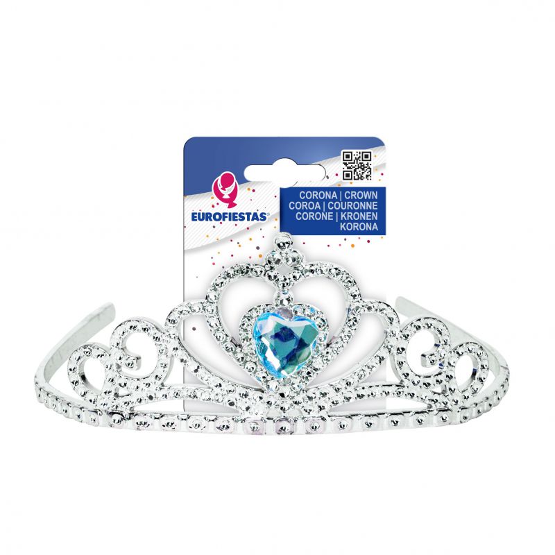 corona diamante corazon azul