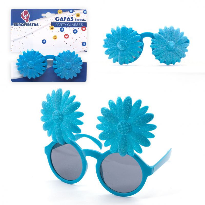 gafas flor azul