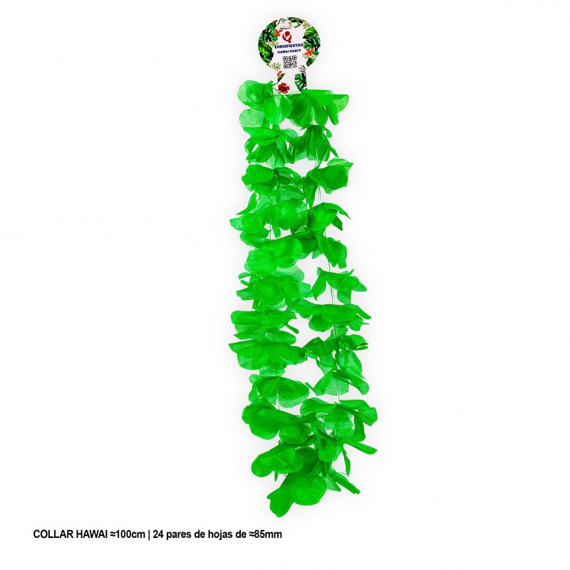 collar hawai 24 pares de hojas de 85mm verde