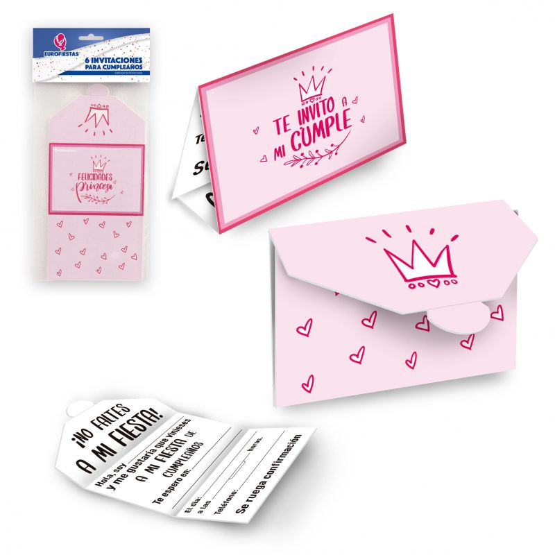 tarjeta invitacion coleccion felicidades princesa