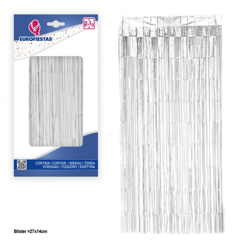 cortina flecos 2x1 blanca