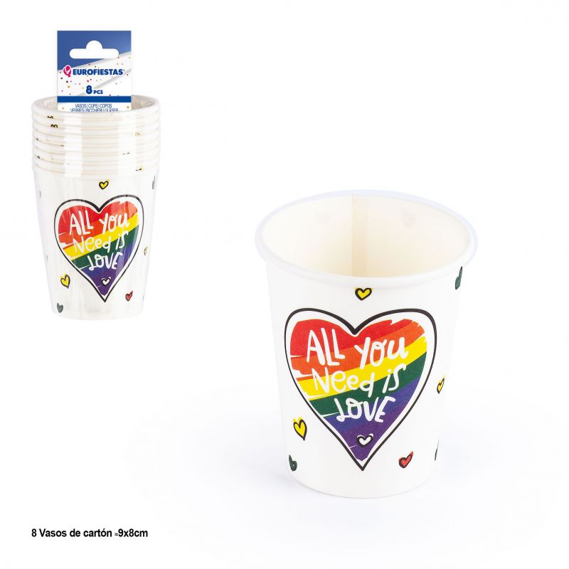 vaso 8pcs col all you need is love pride