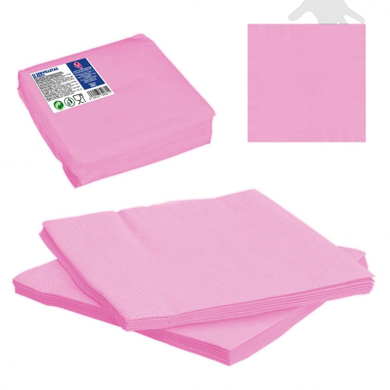servilletas papel rosas*12