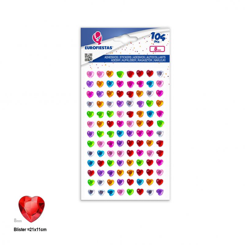 104 corazones adhesivos peq color