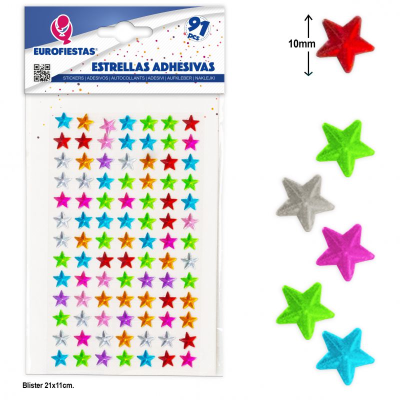 91 estrellas adhesivas color med