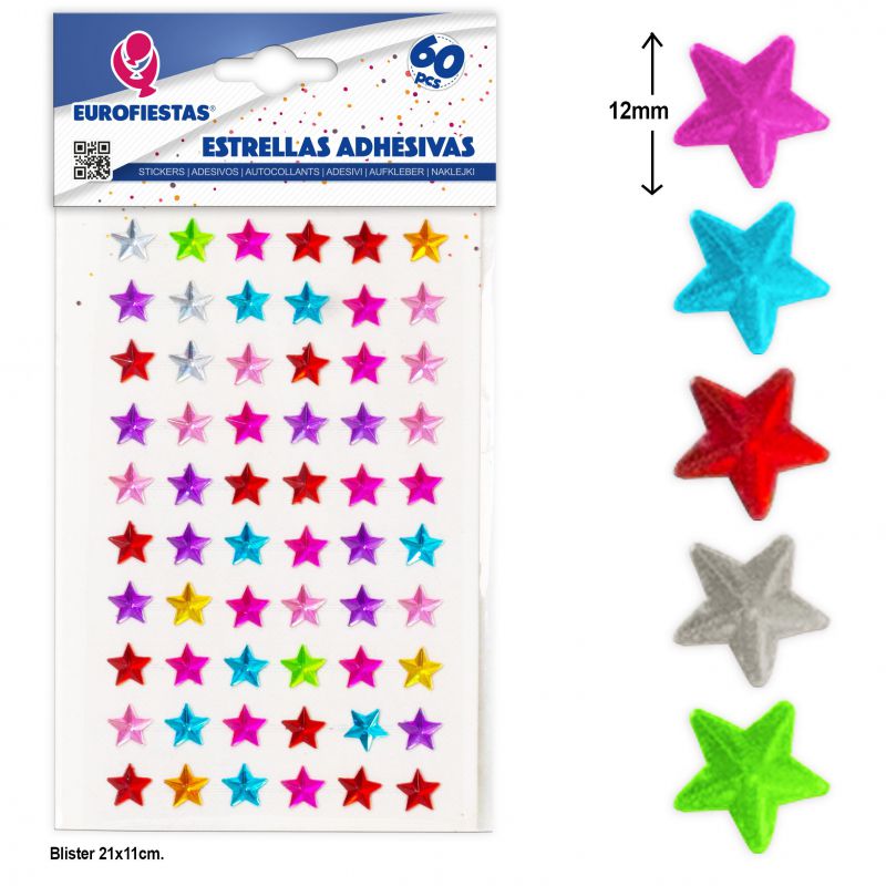 60 estrellas adhesivas color gr