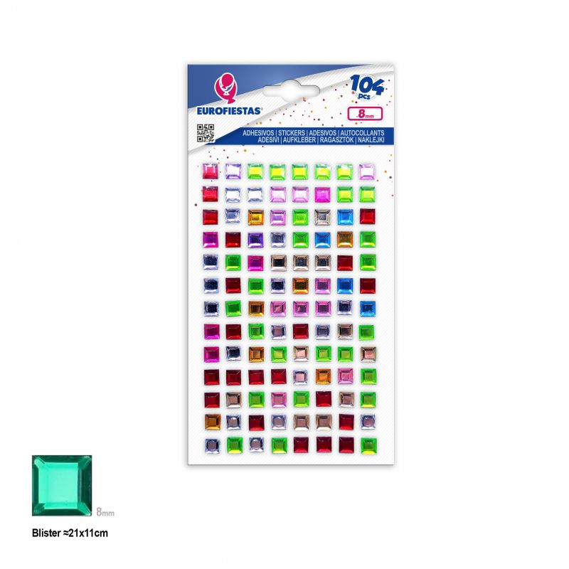 105 cuadrados adhesivos color peq
