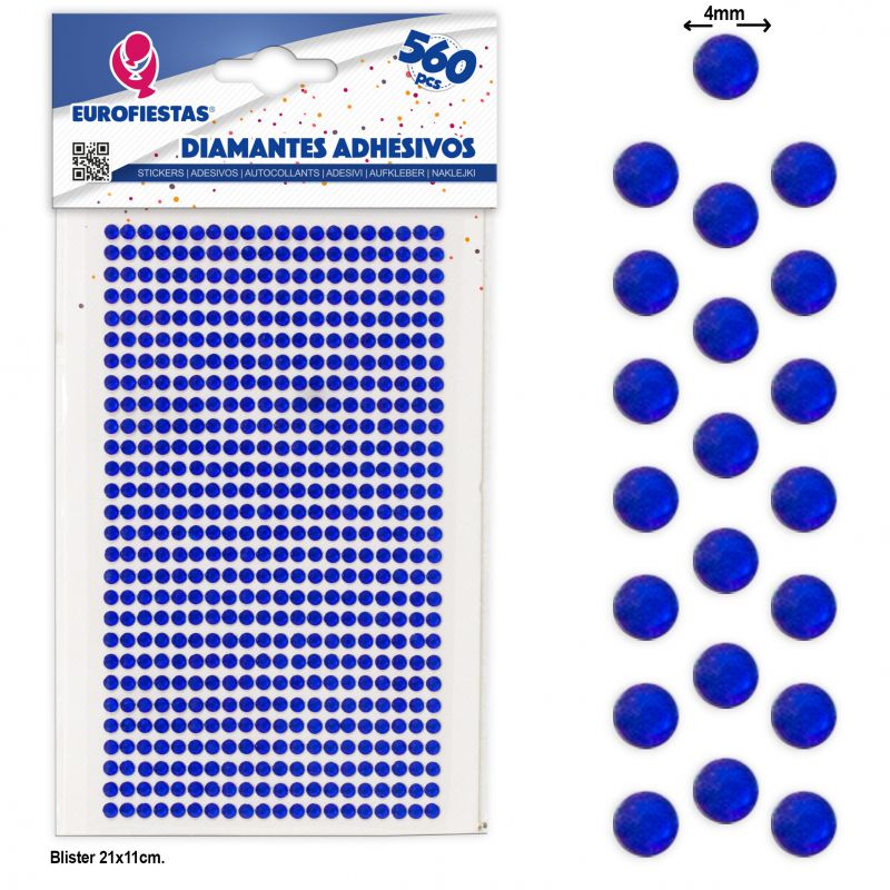 560 diamantes adhesivos peq azul oscuro