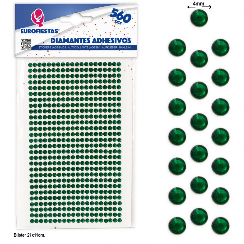 560 diamantes adhesivos peq verde