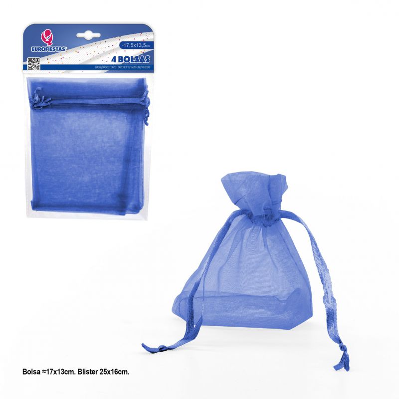 bolsa poliester *4* 175x135mm azul