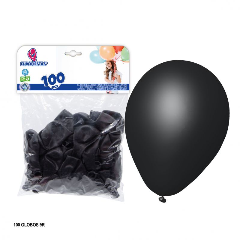 globos negro 100u