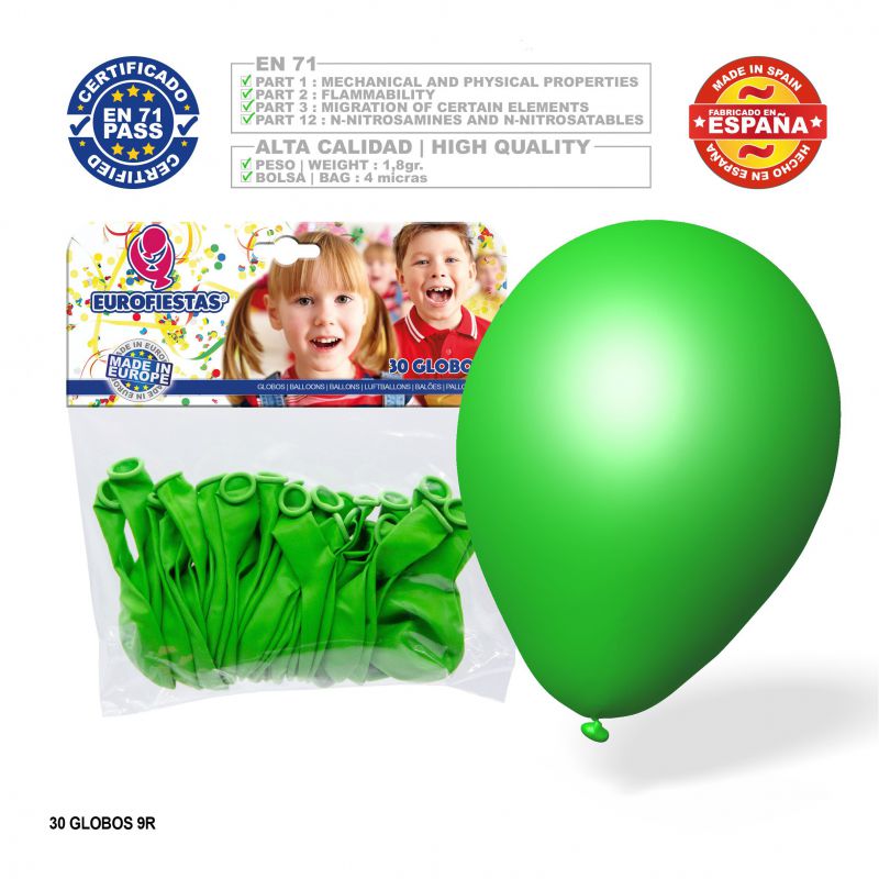 globos verde 30u