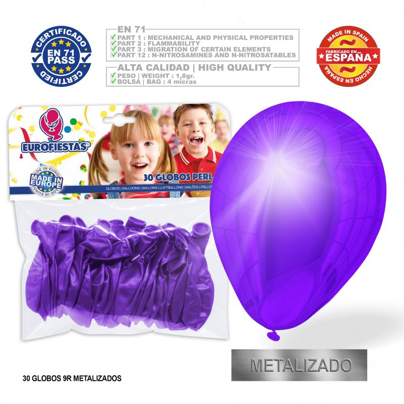 globos violeta metal 30u