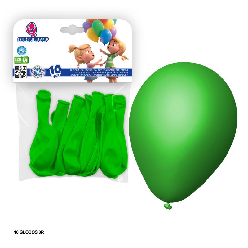 globo verde pistacho 9r 10 unidades