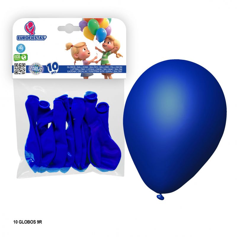 globo azul marino 9r 10 unidades