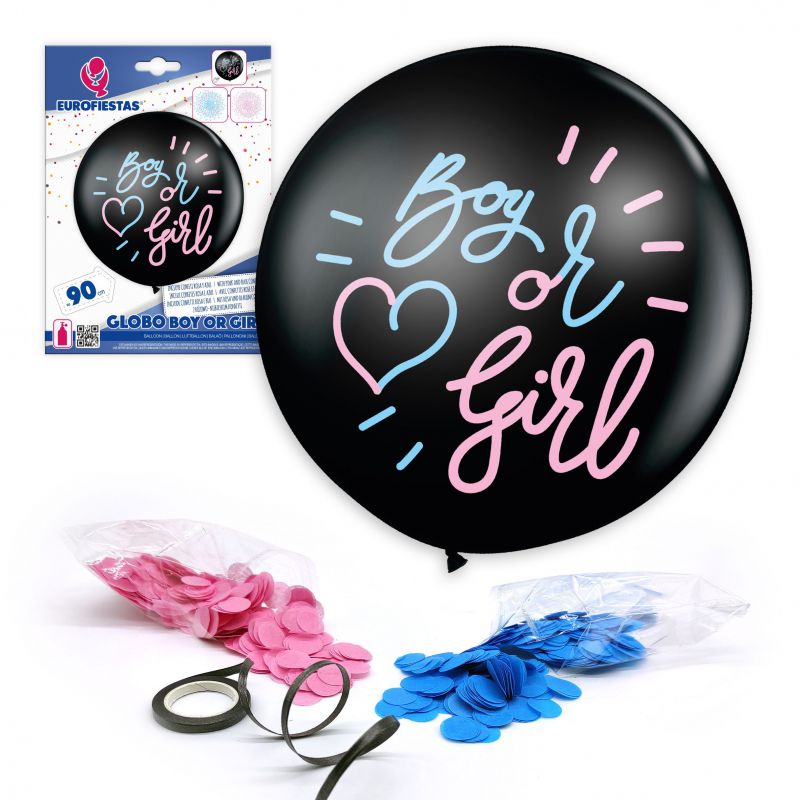 globo gigante con confeti boy or girl
