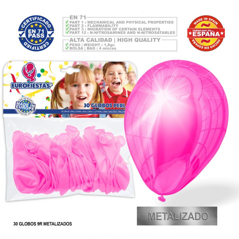 globos rosa metal 30u