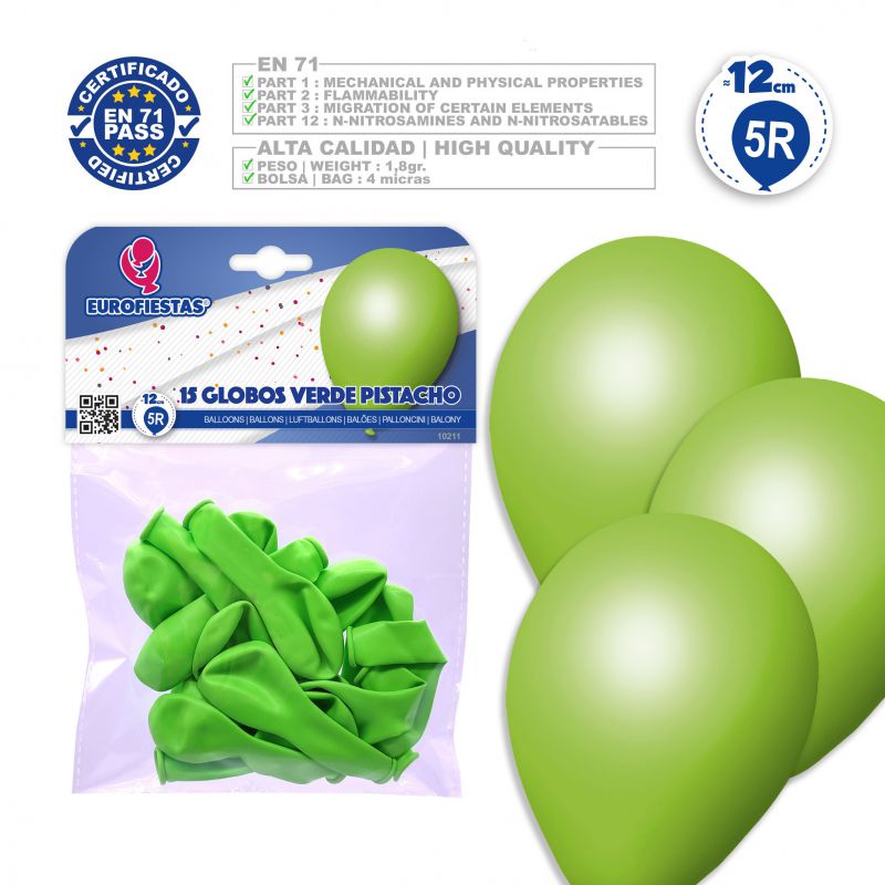 globos 5r *15 verde pistacho