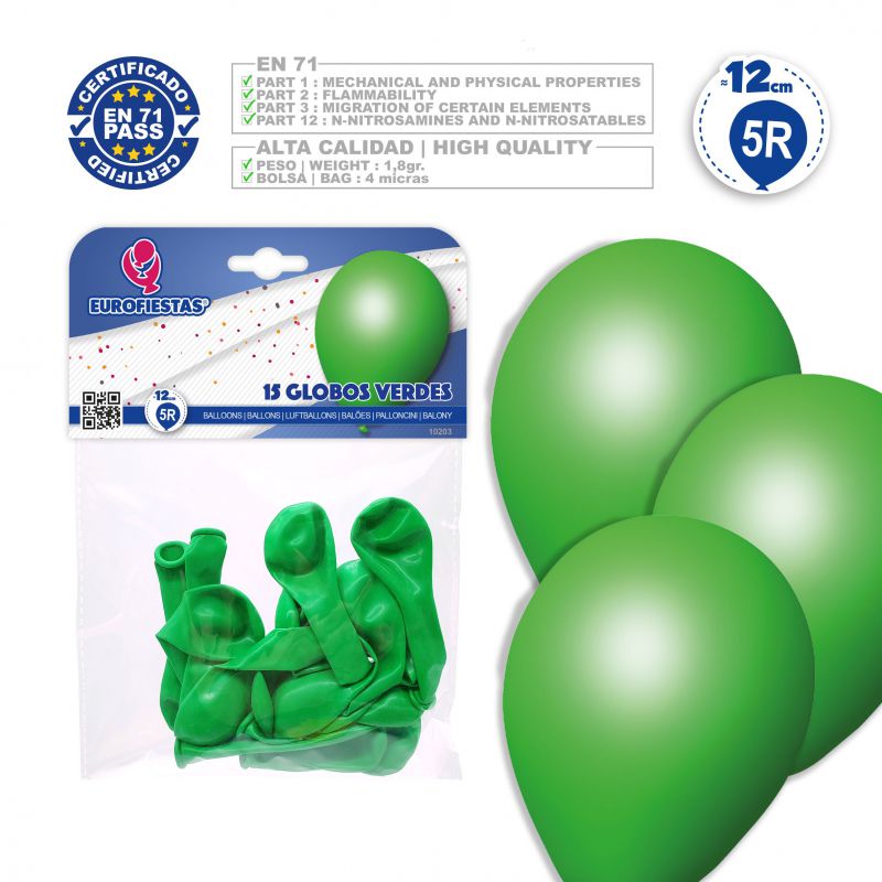 globos 5r *15 verde