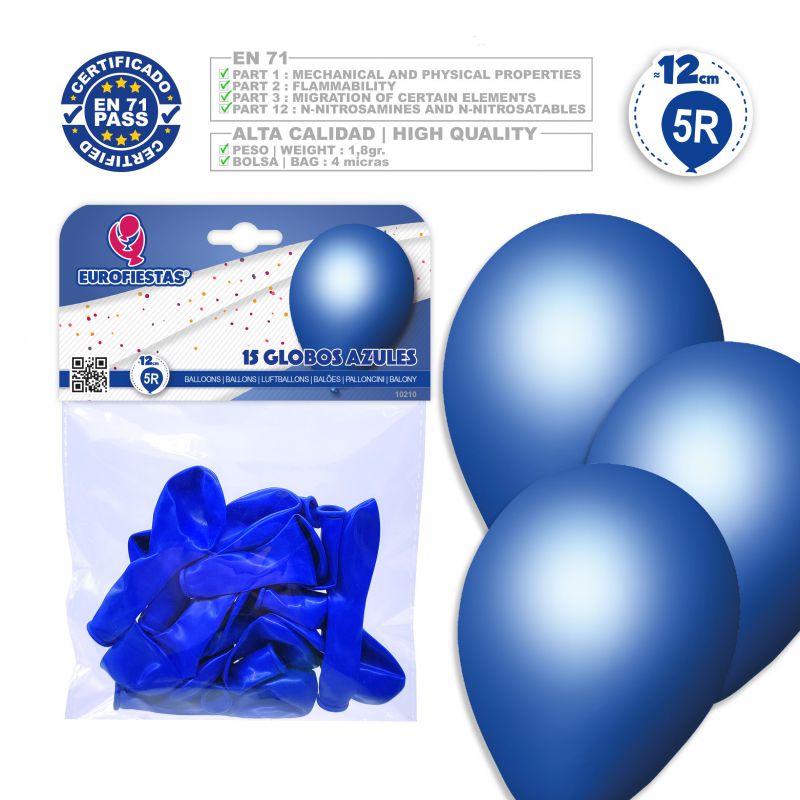 globos 5r *15 azul