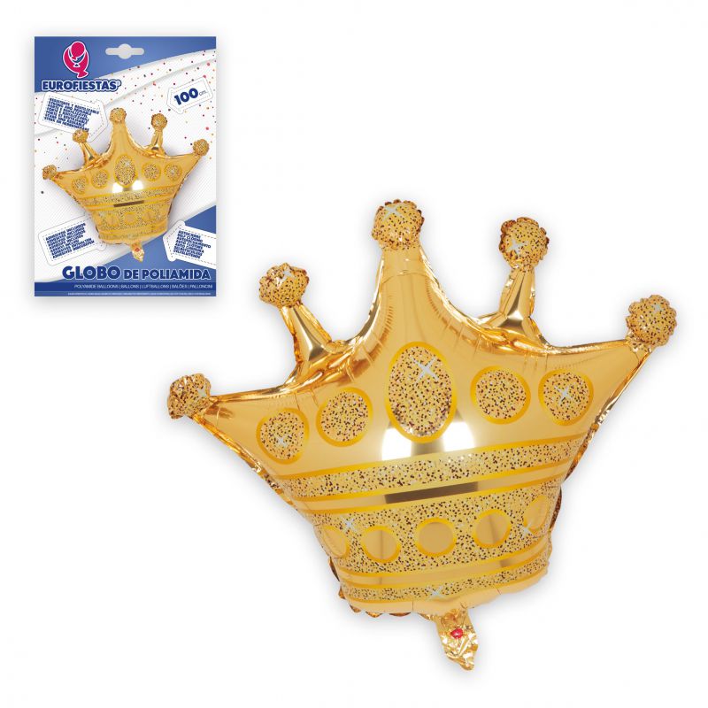 globo foil corona oro 100x90cm