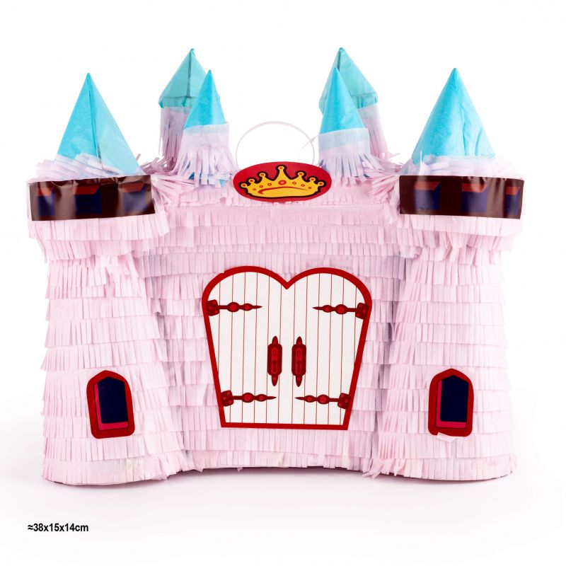 piñata 3d castillo rosa 38x15x14cm